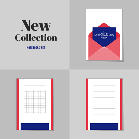 Collection New collection Blank Envelope notebooks, stickers, labels, tags. Template for scrapbooking, wrapping, notebooksのイラスト素材