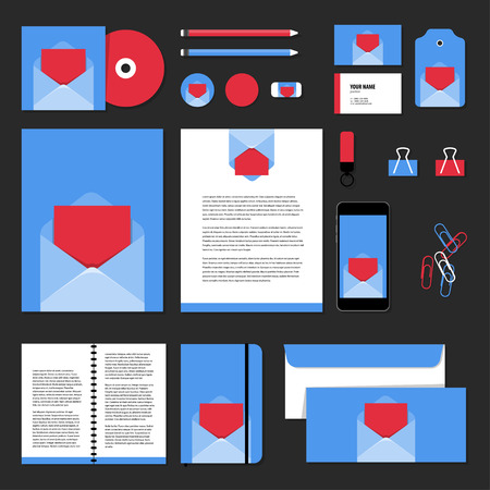Corporate identity business set design. Vector stationery template design with New collection Blank Envelope. Documentation for business.のイラスト素材