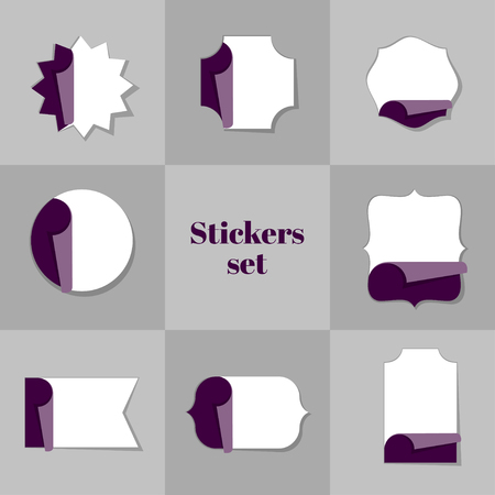 Collection Stickers cards, notes, stickers, labels, tags. Template for scrapbooking, wrapping, notebooksのイラスト素材
