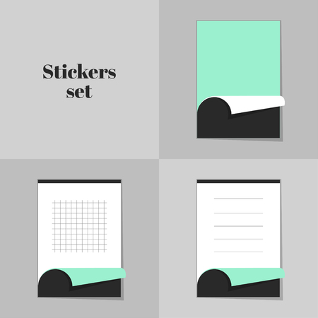 Collection Stickers notebooks, stickers, labels, tags. Template for scrapbooking, wrapping, notebooksのイラスト素材
