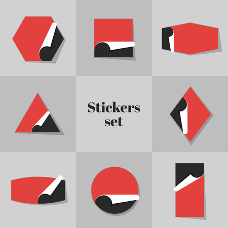 Collection Stickers cards, notes, stickers, labels, tags. Template for scrapbooking, wrapping, notebooksのイラスト素材