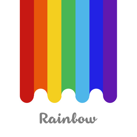Rainbow on white background. Vector illustration.のイラスト素材