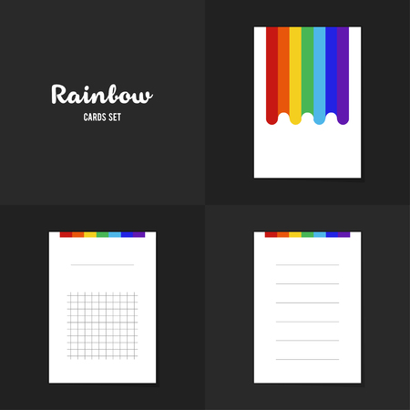 Collection Rainbow notebooks, stickers, labels, tags. Template for scrapbooking, wrapping, notebooksのイラスト素材