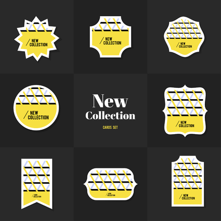 Collection Rhombus and square shape cards, notes, stickers, labels, tags. Template for scrapbooking, wrapping, notebooksのイラスト素材