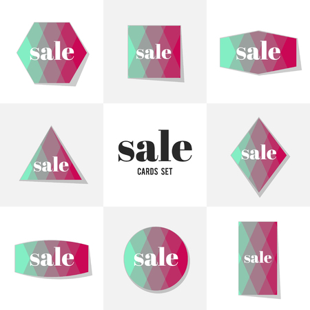 Collection Rhombus and square shape cards, notes, stickers, labels, tags. Template for scrapbooking, wrapping, notebooksのイラスト素材