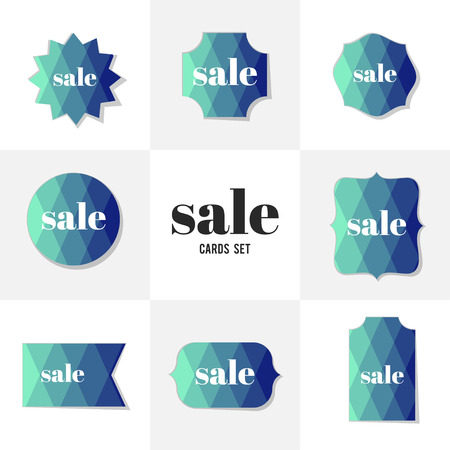 Collection Rhombus and square shape cards, notes, stickers, labels, tags. Template for scrapbooking, wrapping, notebooksのイラスト素材