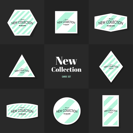 Collection Rhombus and square shape cards, notes, stickers, labels, tags. Template for scrapbooking, wrapping, notebooksのイラスト素材