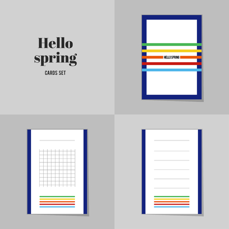 Collection Simple Rectangle for Hello Spring notebooks, stickers, labels, tags. Template for scrapbooking, wrapping, notebooksのイラスト素材