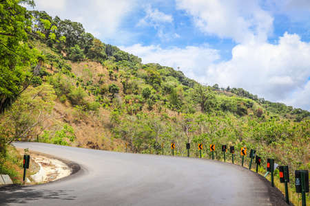 landscape road curve costa rica clouds