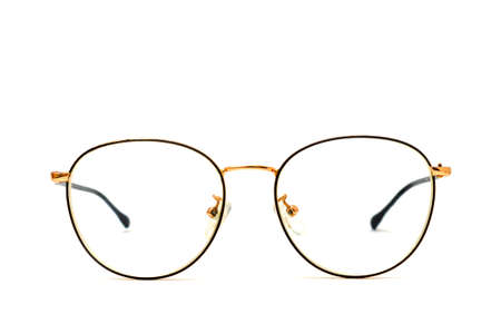 Glasses for poor vision on a white isolated background with shadow, glasses for study and work
