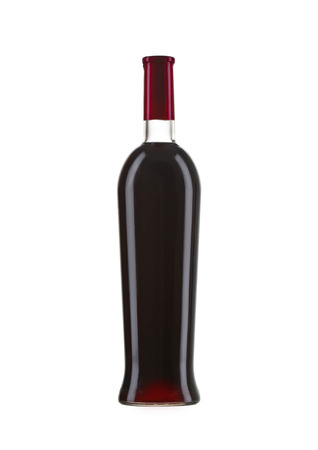 Bottle of red wine on white background. Perfect for bar and restaurantの写真素材