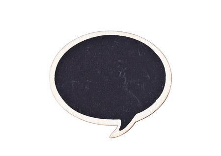 black empty round wooden card white isolated backgroundの写真素材