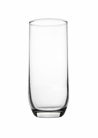 Isolated empty juice soda glass elegant on white backgroundの写真素材