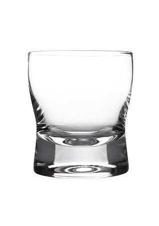 Empty glasss of whiskey  isolated on white backgroundの写真素材