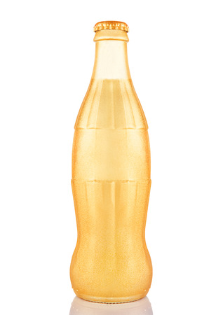 LONDON, UK - NOVEMBER 07, 2016: Golden classic bottle of Coca-cola on white backgroundのeditorial素材