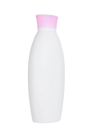 Plastic shampoo shower gel container on white backgroundの写真素材