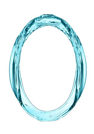 Water splash letter O with light blue color on white backgroundの写真素材