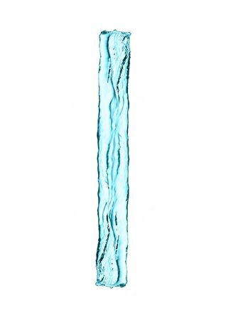 Water splash letter I with light blue color on white backgroundの写真素材