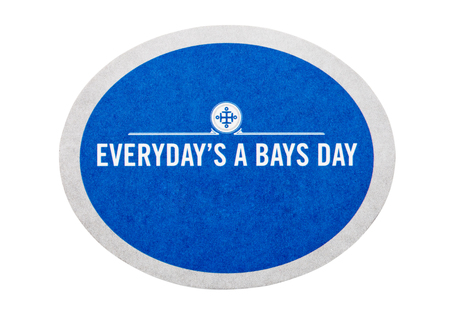 LONDON, UK - FEBRUARY 04, 2018: Bays Brewery beermat coaster isolated on white background