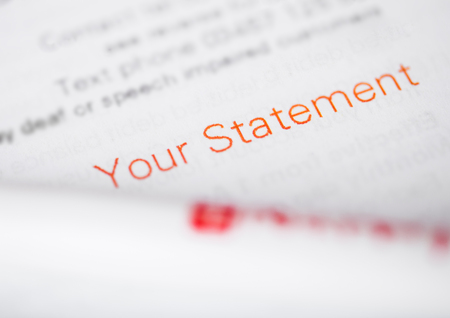 Your statement paper for tax and business and personal information