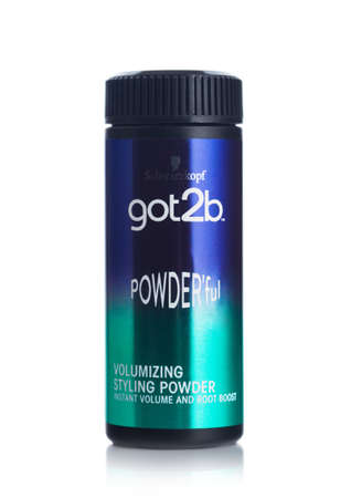 LONDON, UK - September 15, 2021: Got2B volumizing styling powder by Schwarzkopf on white.のeditorial素材