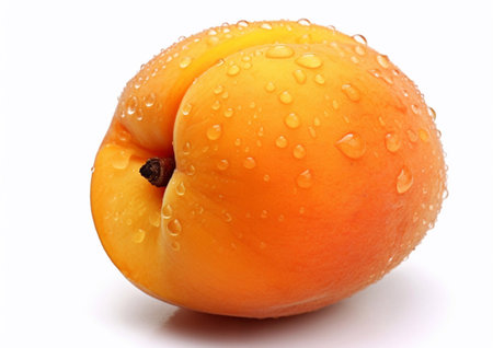 One macro sweet apricot on white background.AI Generativeの素材