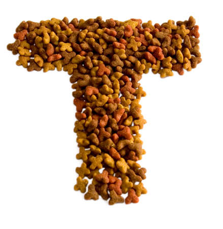 From a dry feed for cats it is possible to spread figuresの写真素材