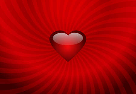 Red heart on the stripes backgroundの写真素材