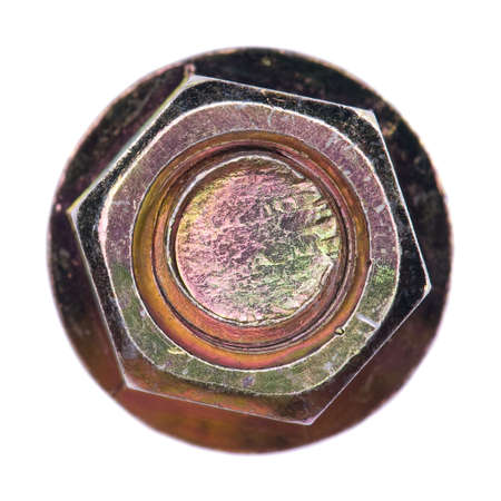 The screw head on white backgroundの写真素材