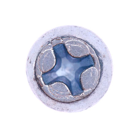 The screw head on white background