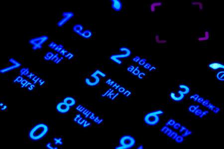 Macro of digital telephone keypad, business background
