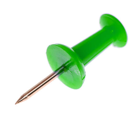 Push pin on white backgroundの写真素材