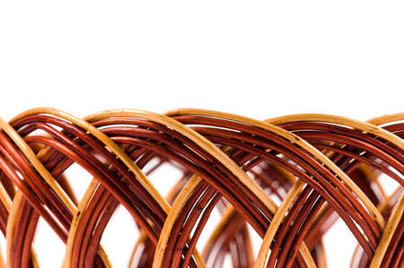 Beautiful wicker basket texture for use as backgroundの写真素材