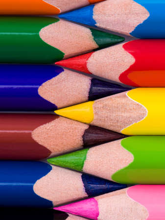 Close-up image of multicolor pencils backgroundの写真素材