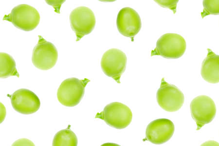Fresh green pea pod isolated on white backgroundの写真素材