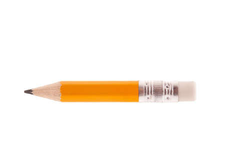 Close-up image of small pencil isolated on white backgroundの写真素材