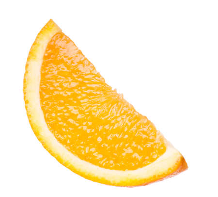 Perfect orange slice isolated on white backgroundの写真素材