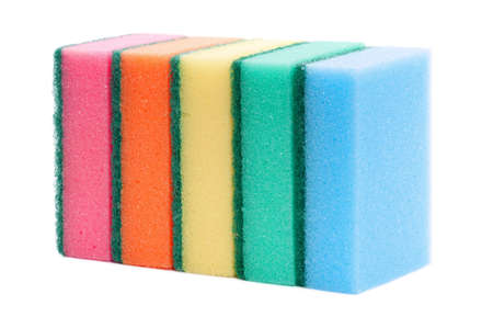 Five multi-colourful kitchen sponges for ware washing