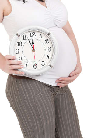 Pregnant belly clockの写真素材