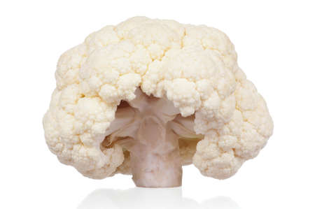 Fresh cauliflower cabbage vegetable on white backgroundの写真素材