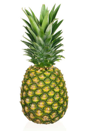 Fresh ripe pineapple isolated on white backgroundの写真素材