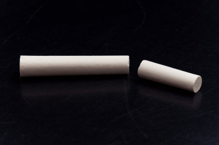 Empty blank black chalkboard with white chalk