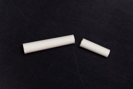 Empty blank black chalkboard with white chalk