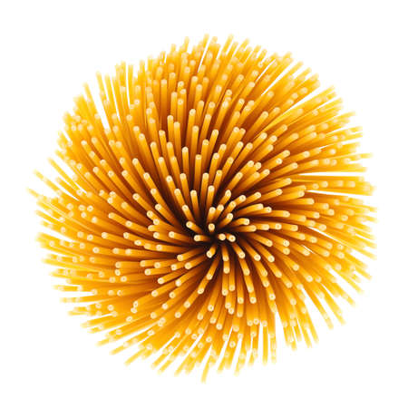 Bunch of spaghetti isolated on white backgroundの写真素材