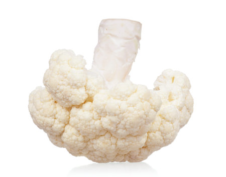 Fresh cauliflower cabbage vegetable on white backgroundの写真素材