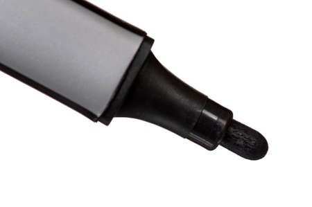 Black whiteboard marker isolated on white backgroundの写真素材