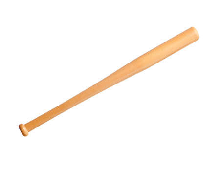 Single baseball bat, isolated on white backgroundの写真素材