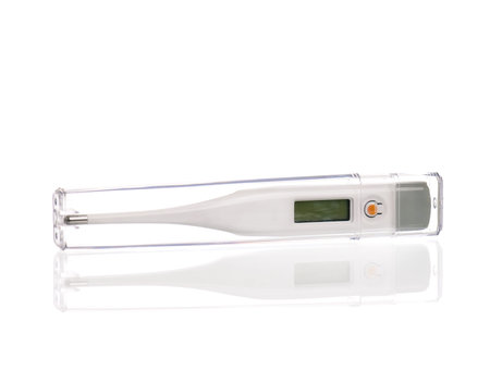 Digital electronic thermometer isolated on white background 