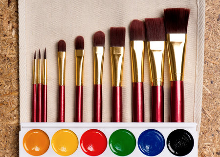 Paints and brushesの写真素材