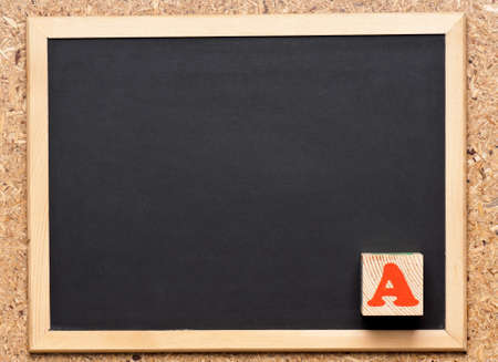 Chalkboard with blockの写真素材